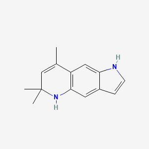 molecular formula C14H16N2 B13740486 6,6,8-Trimethyl-5,6-dihydro-1H-pyrrolo[2,3-g]quinoline 