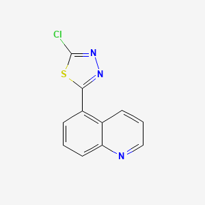 molecular formula C11H6ClN3S B1374051 5-(5-Chloro-1,3,4-thiadiazol-2-yl)quinoline CAS No. 1339578-16-3