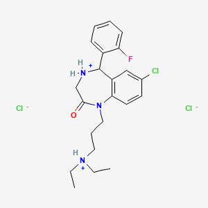 2H-1,4-Benzodiazepin-2-one, 1,3,4,5-tetrahydro-7-chloro-1-(3-(diethylamino)propyl)-5-(o-fluorophenyl)-, dihydrochloride