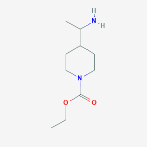 molecular formula C10H20N2O2 B1374053 Ethyl 4-(1-aminoethyl)piperidine-1-carboxylate CAS No. 1341697-78-6