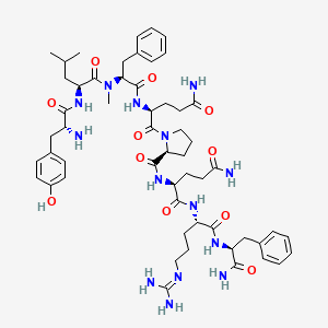 (2S)-2-[[(2S)-1-[(2S)-5-amino-2-[[(2S)-2-[[(2S)-2-[[(2R)-2-amino-3-(4-hydroxyphenyl)propanoyl]amino]-4-methylpentanoyl]-methylamino]-3-phenylpropanoyl]amino]-5-oxopentanoyl]pyrrolidine-2-carbonyl]amino]-N-[(2S)-1-[[(2S)-1-amino-1-oxo-3-phenylpropan-2-yl]amino]-5-(diaminomethylideneamino)-1-oxopentan-2-yl]pentanediamide