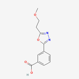 molecular formula C12H12N2O4 B1374058 3-[5-(2-Methoxyethyl)-1,3,4-oxadiazol-2-yl]benzoic acid CAS No. 1283020-63-2