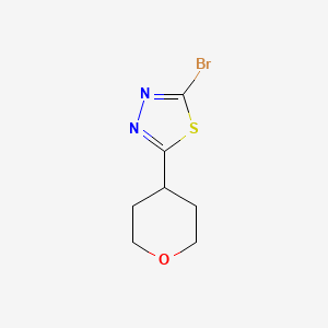 molecular formula C7H9BrN2OS B1374061 2-Bromo-5-(oxan-4-yl)-1,3,4-thiadiazole CAS No. 1340436-02-3