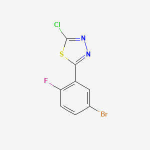 molecular formula C8H3BrClFN2S B1374065 2-(5-Bromo-2-fluorophenyl)-5-chloro-1,3,4-thiadiazole CAS No. 1342880-63-0