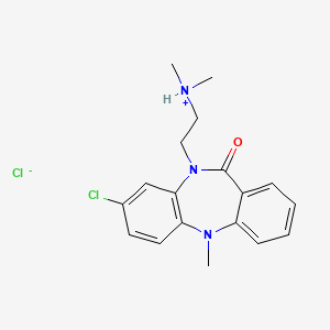 molecular formula C18H21Cl2N3O B13740679 5H-Dibenzo(b,e)(1,4)diazepin-11-one, 10,11-dihydro-8-chloro-10-(2-(dimethylamino)ethyl)-5-methyl-, hydrochloride CAS No. 15496-52-3