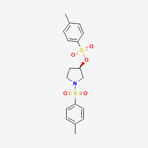 3-Pyrrolidinol, 1-[(4-methylphenyl)sulfonyl]-, 3-(4-methylbenzenesulfonate), (3R)-