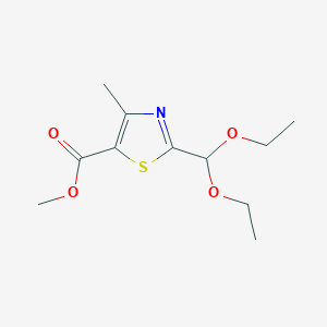 molecular formula C11H17NO4S B13740692 Methyl 2-(diethoxymethyl)-4-methyl-1,3-thiazole-5-carboxylate 