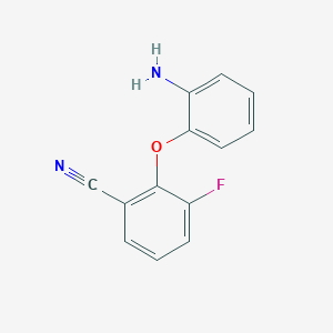 molecular formula C13H9FN2O B13740710 2-(2-Aminophenoxy)-3-fluorobenzonitrile 