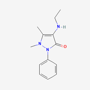 molecular formula C13H17N3O B13740717 Antipyrine, 4-(ethylamino)- CAS No. 15166-10-6