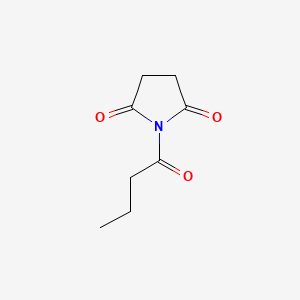 molecular formula C8H11NO3 B13740729 1-Butanoylpyrrolidine-2,5-dione 