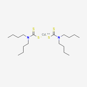 molecular formula C18H36CdN2S4 B13740736 Bis(dibutyldithiocarbamato-S,S')cadmium CAS No. 14566-86-0