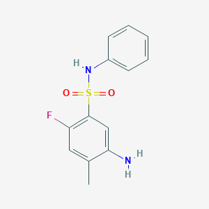 molecular formula C13H13FN2O2S B1374076 5-氨基-2-氟-4-甲基-N-苯基苯-1-磺酰胺 CAS No. 1409737-58-1