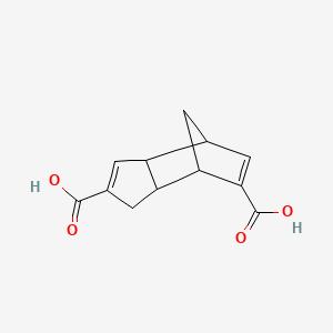 molecular formula C12H12O4 B13740771 4,7-Methano-1H-indene-2,6-dicarboxylic acid, 3a,4,7,7a-tetrahydro- CAS No. 37995-02-1