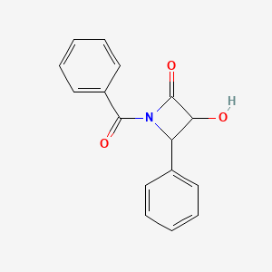 molecular formula C16H13NO3 B13740779 1-Benzoyl-3-hydroxy-4-phenylazetidin-2-one 