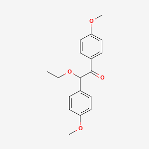 molecular formula C18H20O4 B13740834 2-Ethoxy-1,2-bis(4-methoxyphenyl)ethanone CAS No. 23659-80-5