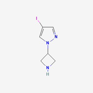 molecular formula C6H8IN3 B1374087 1-(azetidin-3-yl)-4-iodo-1H-pyrazole CAS No. 1343072-59-2