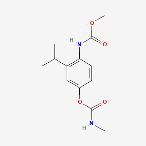 molecular formula C13H18N2O4 B13740890 Methyl-2-isopropyl-4-(methylcarbamoyloxy)carbanilate CAS No. 13613-99-5