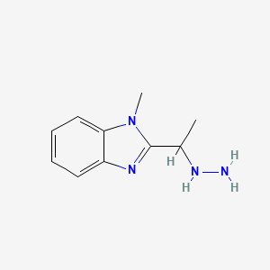 molecular formula C10H14N4 B13740893 1-(1-(1-methyl-1H-benzo[d]imidazol-2-yl)ethyl)hydrazine 