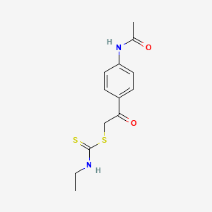 molecular formula C13H16N2O2S2 B13740906 [2-(4-acetamidophenyl)-2-oxoethyl] N-ethylcarbamodithioate 