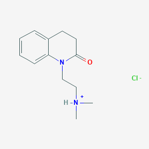 molecular formula C13H19ClN2O B13741001 3,4-Dihydro-1-(2-(dimethylamino)ethyl)carbostyril hydrochloride CAS No. 3040-11-7