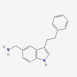 molecular formula C17H18N2 B13741008 Indole, 5-aminomethyl-3-phenethyl- CAS No. 101832-79-5