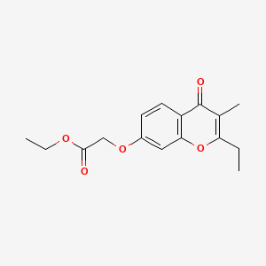 Acetic acid, ((2-ethyl-3-methyl-4-oxo-4H-1-benzopyran-7-YL)oxy)-, ethyl ester