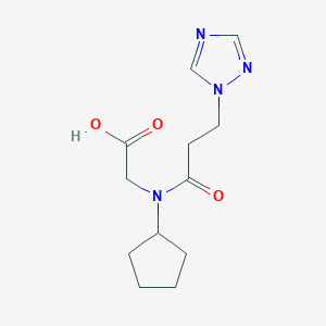 molecular formula C12H18N4O3 B1374106 2-[N-cyclopentyl-3-(1H-1,2,4-triazol-1-yl)propanamido]acetic acid CAS No. 1179749-72-4