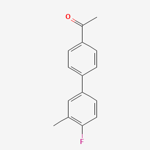molecular formula C15H13FO B1374107 4'-Acetyl-4-fluoro-3-methylbiphenyl CAS No. 1179715-02-6