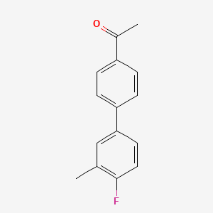 molecular formula C15H13FO B1374107 4'-乙酰基-4-氟-3-甲基联苯 CAS No. 1179715-02-6