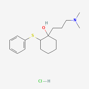 molecular formula C17H28ClNOS B13741077 1-(3-Dimethylaminopropyl)-2-(phenylthio)cyclohexanol hydrochloride CAS No. 37457-09-3