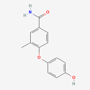 molecular formula C14H13NO3 B1374108 4-(4-Hydroxyphenoxy)-3-methylbenzamide CAS No. 1179251-46-7