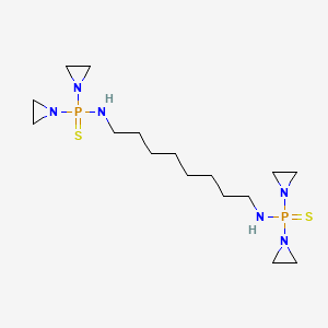 molecular formula C16H34N6P2S2 B13741085 N,N'-bis[bis(aziridin-1-yl)phosphinothioyl]octane-1,8-diamine CAS No. 31695-52-0