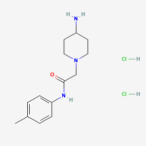 molecular formula C14H23Cl2N3O B1374110 2-(4-aminopiperidin-1-yl)-N-(4-methylphenyl)acetamide dihydrochloride CAS No. 1332529-12-0