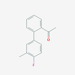 molecular formula C15H13FO B1374111 2'-Acetyl-4-fluoro-3-methylbiphenyl CAS No. 1184000-23-4