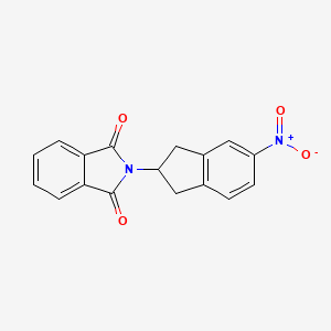 molecular formula C17H12N2O4 B13741116 1H-Isoindole-1,3(2H)-dione,2-(2,3-dihydro-5-nitro-1H-inden-2-yl)- 