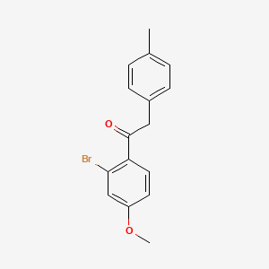 molecular formula C16H15BrO2 B1374112 1-(2-Bromo-4-methoxyphenyl)-2-(4-methylphenyl)ethan-1-one CAS No. 1183068-56-5
