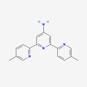 molecular formula C17H16N4 B13741128 2,6-bis(5-methylpyridin-2-yl)pyridin-4-amine CAS No. 221247-38-7