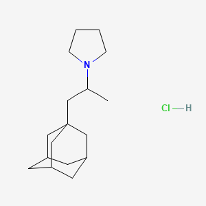 molecular formula C17H30ClN B13741129 Adamantane, 1-(2-(1-pyrrolidinyl)propyl)-, hydrochloride CAS No. 31898-06-3