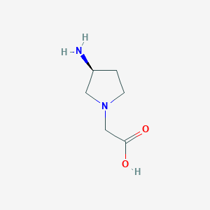 molecular formula C6H12N2O2 B1374115 (S)-(3-Amino-pyrrolidin-1-YL)-acetic acid CAS No. 1187931-33-4