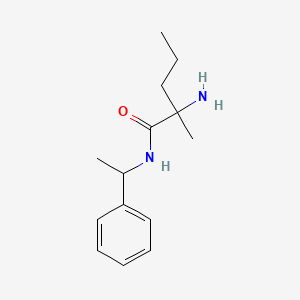 molecular formula C14H22N2O B1374116 2-amino-2-methyl-N-(1-phenylethyl)pentanamide CAS No. 1178936-82-7