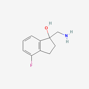 molecular formula C10H12FNO B1374117 1-(Aminomethyl)-4-fluoro-2,3-dihydroinden-1-ol CAS No. 1082399-76-5