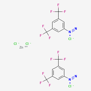 molecular formula C16H6Cl4F12N4Zn B13741184 zinc;3,5-bis(trifluoromethyl)benzenediazonium;tetrachloride CAS No. 14263-91-3