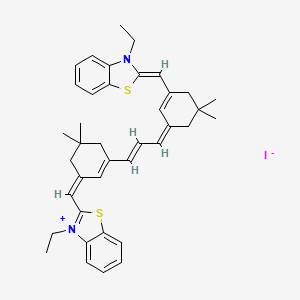 molecular formula C39H45IN2S2 B13741301 (2Z)-3-ethyl-2-[[(3Z)-3-[(E)-3-[(3Z)-3-[(3-ethyl-1,3-benzothiazol-3-ium-2-yl)methylidene]-5,5-dimethylcyclohexen-1-yl]prop-2-enylidene]-5,5-dimethylcyclohexen-1-yl]methylidene]-1,3-benzothiazole;iodide CAS No. 15979-19-8