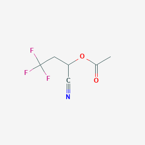 molecular formula C6H6F3NO2 B1374133 2-乙酰氧基-4,4,4-三氟丁腈 CAS No. 1314914-15-2