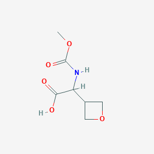 molecular formula C7H11NO5 B1374138 2-((Methoxycarbonyl)amino)-2-(oxetan-3-yl)acetic acid CAS No. 1009120-05-1