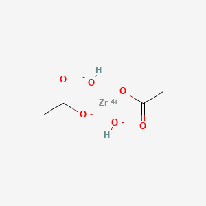 molecular formula C4H8O6Zr B13741447 Bis(acetato-O)dihydroxyzirconium CAS No. 14311-93-4