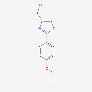 molecular formula C12H12ClNO2 B1374146 4-(Chloromethyl)-2-(4-ethoxyphenyl)-1,3-oxazole CAS No. 1184380-08-2