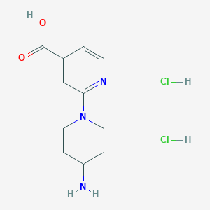 molecular formula C11H17Cl2N3O2 B1374150 2-(4-Aminopiperidin-1-yl)pyridine-4-carboxylic acid dihydrochloride CAS No. 1354952-11-6