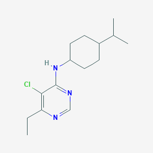 molecular formula C15H24ClN3 B13741508 5-chloro-6-ethyl-N-(4-propan-2-ylcyclohexyl)pyrimidin-4-amine CAS No. 222729-87-5