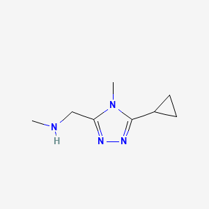 molecular formula C8H14N4 B1374151 [(5-cyclopropyl-4-methyl-4H-1,2,4-triazol-3-yl)methyl](methyl)amine CAS No. 1354952-09-2